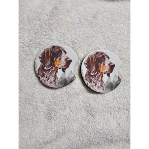 German Shorthaired Pointer Car Coasters Set of‎ 2 Dog Breed Auto Accessories